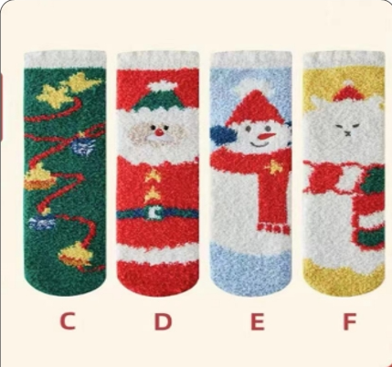 经典圣诞地板袜